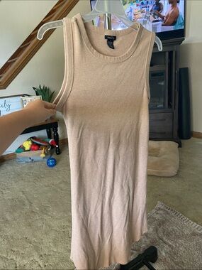 Rue21 Sleeveless Ribbed Midi Dress in Beige